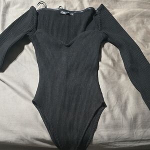 Zara Black Off-Shoulder Bodysuit